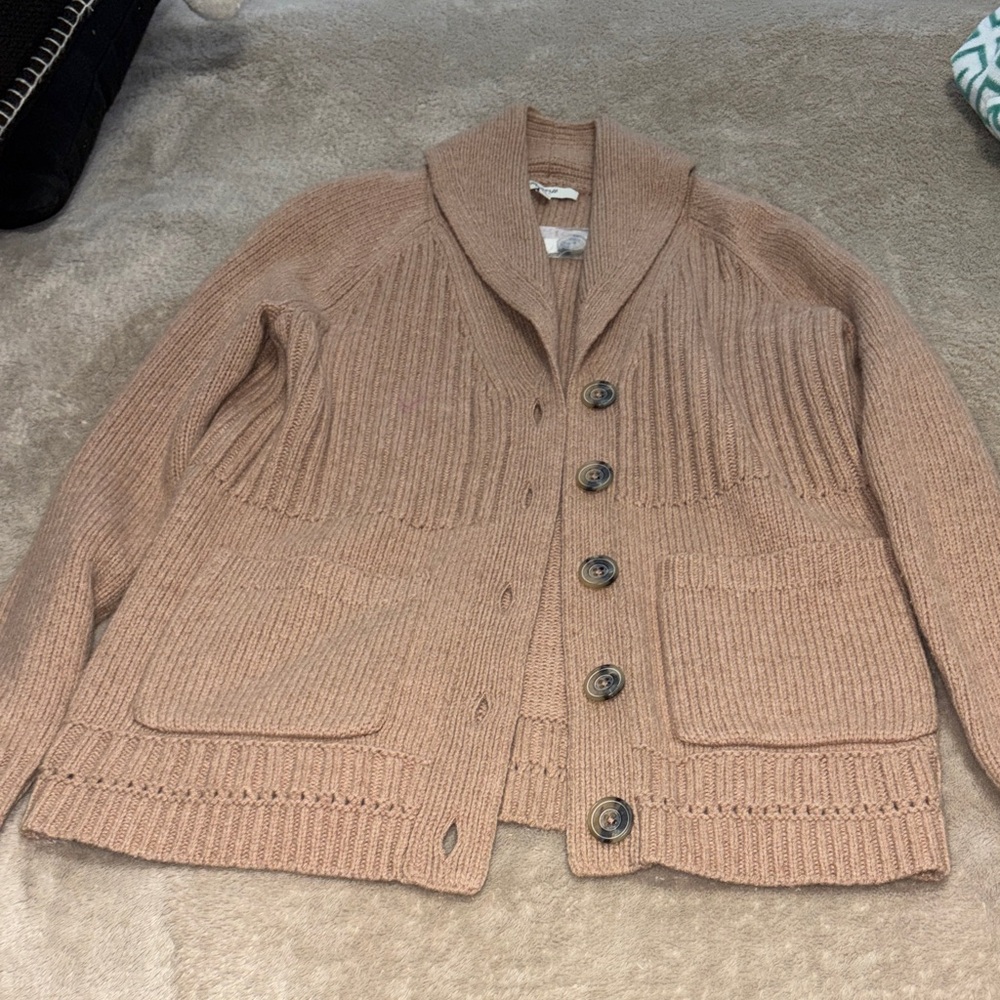 Madewell Tan Ribbed Knit Cardigan